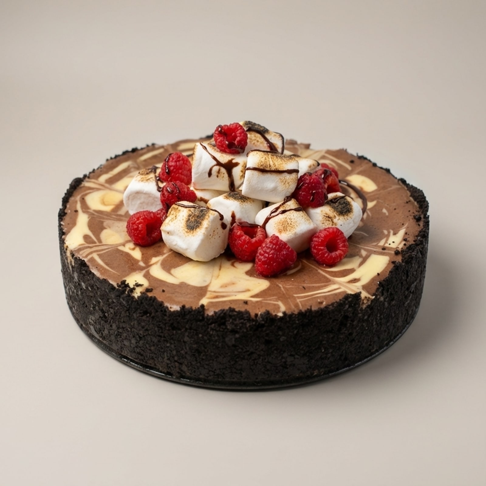 Round celebration cake with smooth frosting and custom piped details.